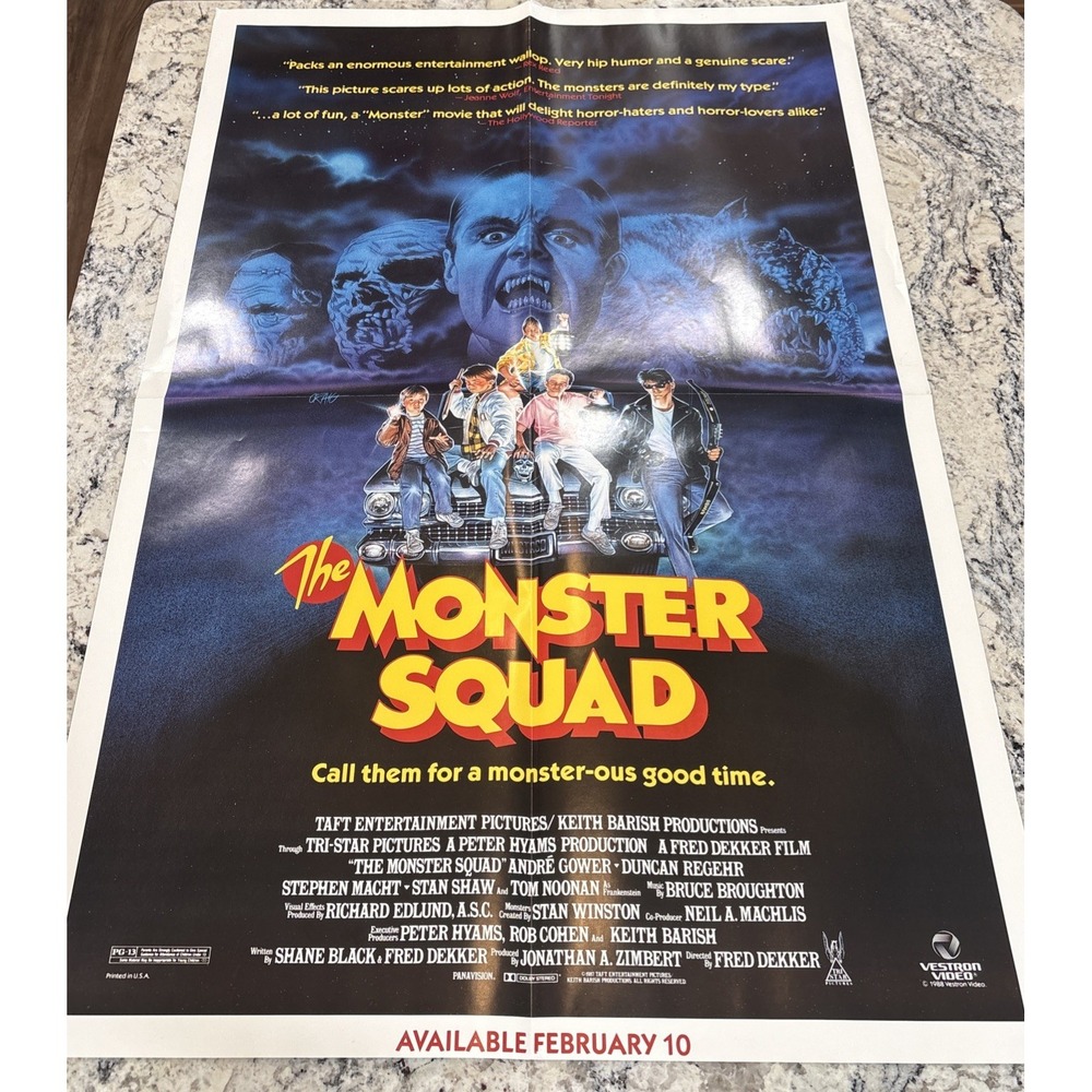Original 1987 THE MONSTER SQUAD 27x41 Folded One Sheet Horror Movie Poster
